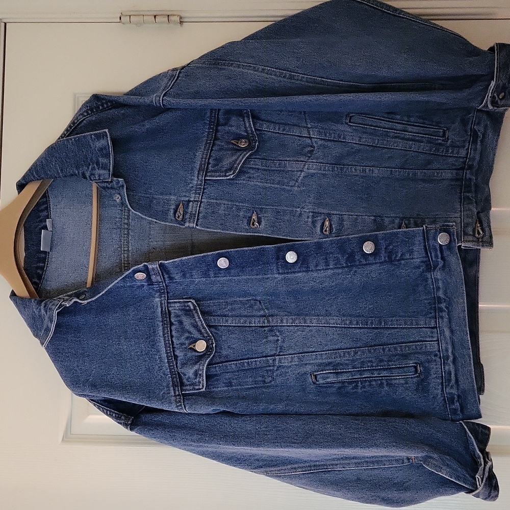 VINTAGE DENIM JEAN JACKET ( HEAVY DENIM) D3 COCA COLA LOGO UNISEX LARGE
